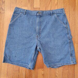 Carhartt Carpenter Blue Jean Denim Work Shorts 38 B28 STW Summer Beach Cruise